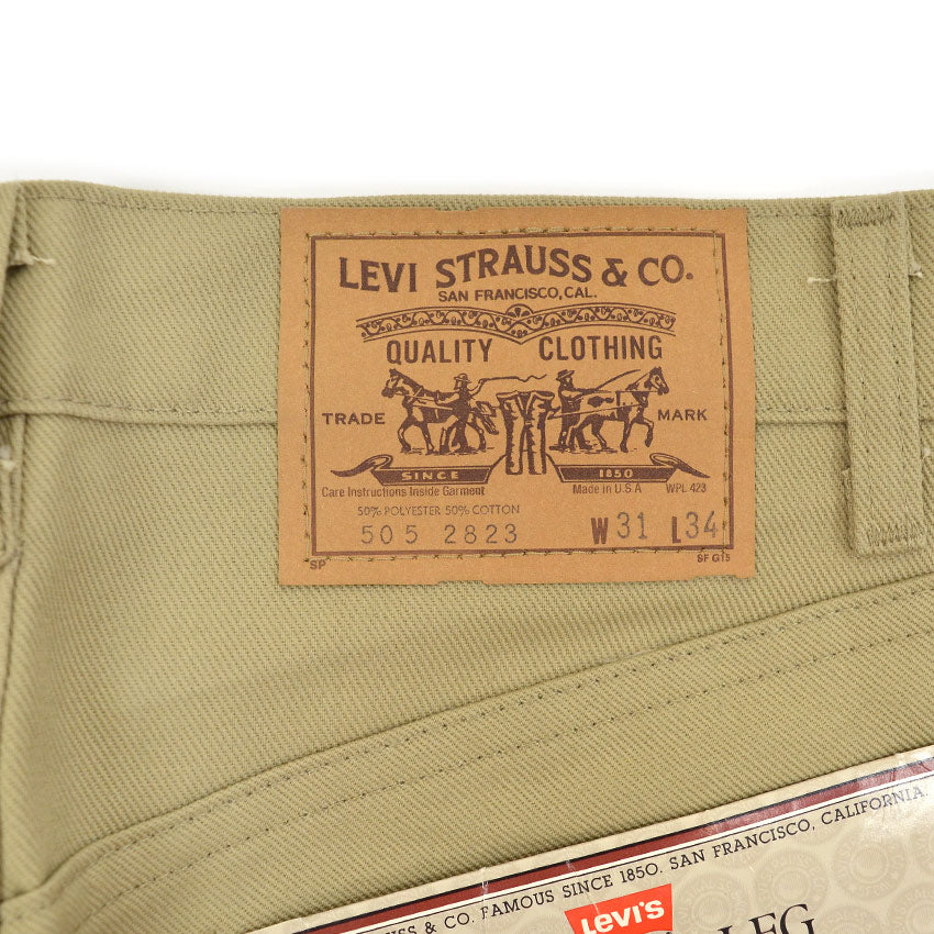 1980's Deadstock Levi's 505 KAHKI TWILL PANTS... W31 L34