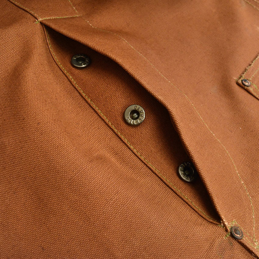 1950's DEADSTOCK CARHARTT BROWN DUCK DOUBLE KNEE OVERALL... W42 L32