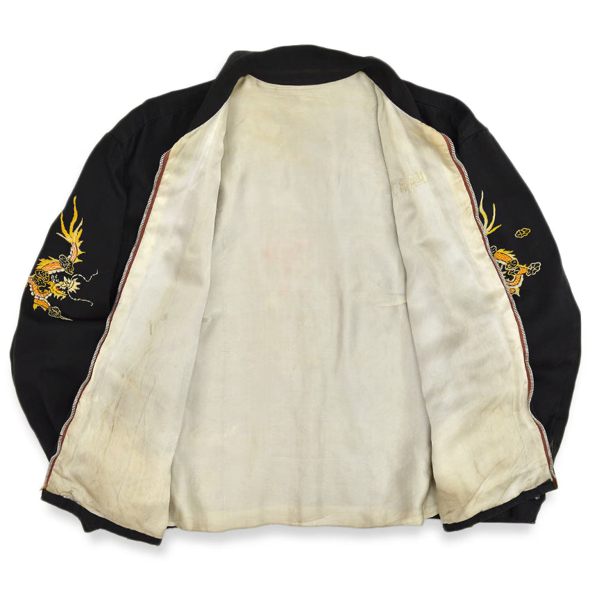 1960s VIETNAM SOUVENIR JACKET (Vietnamese style jacket) 65-66 with embroidered name...