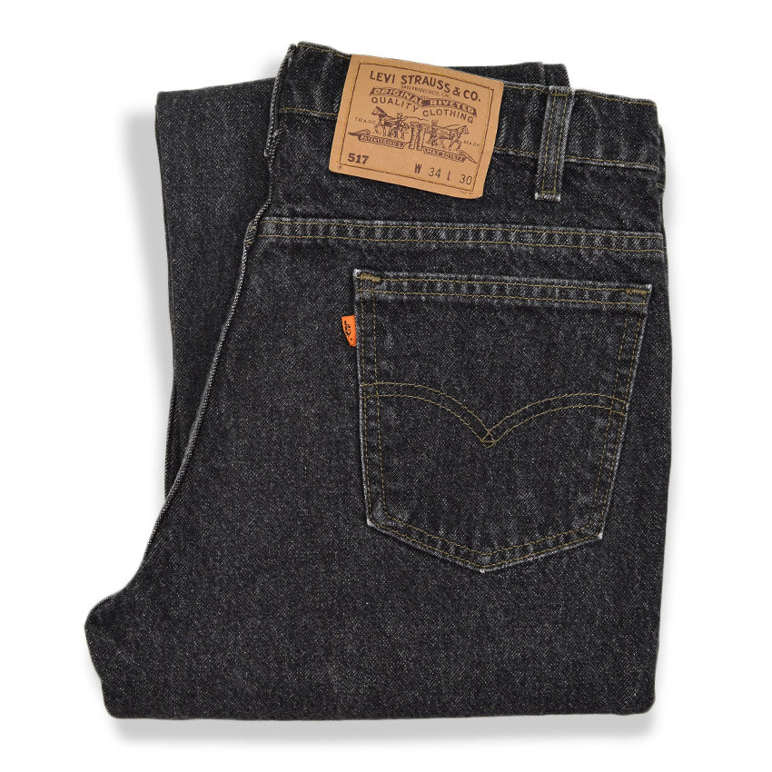 1990's Levi's 517 BLACK DENIM PANTS... W33 L28
