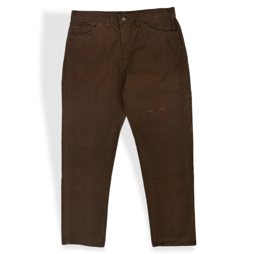 1960's LEVI'S 518 BIG-E BROWN Katsuragi COTTON TWILL PANTS ... W33 L33