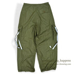 1990's~ DEADSTOCK UFO REFLECTIVE WEAR WIDE PANTS OLIVE...XS