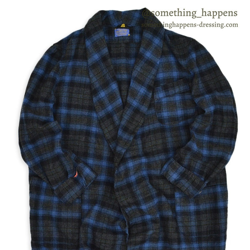 1950's PENDLETON OMBRE PLAID WOOL ROBE ... L