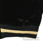 1950s JAPAN SOUVENIR JACKET (Sukajan) - Black velvet with black and white ribbing... Fits like ML