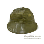 ~1940's LLBEAN HUNTING LEATHER CAP OLIVE...