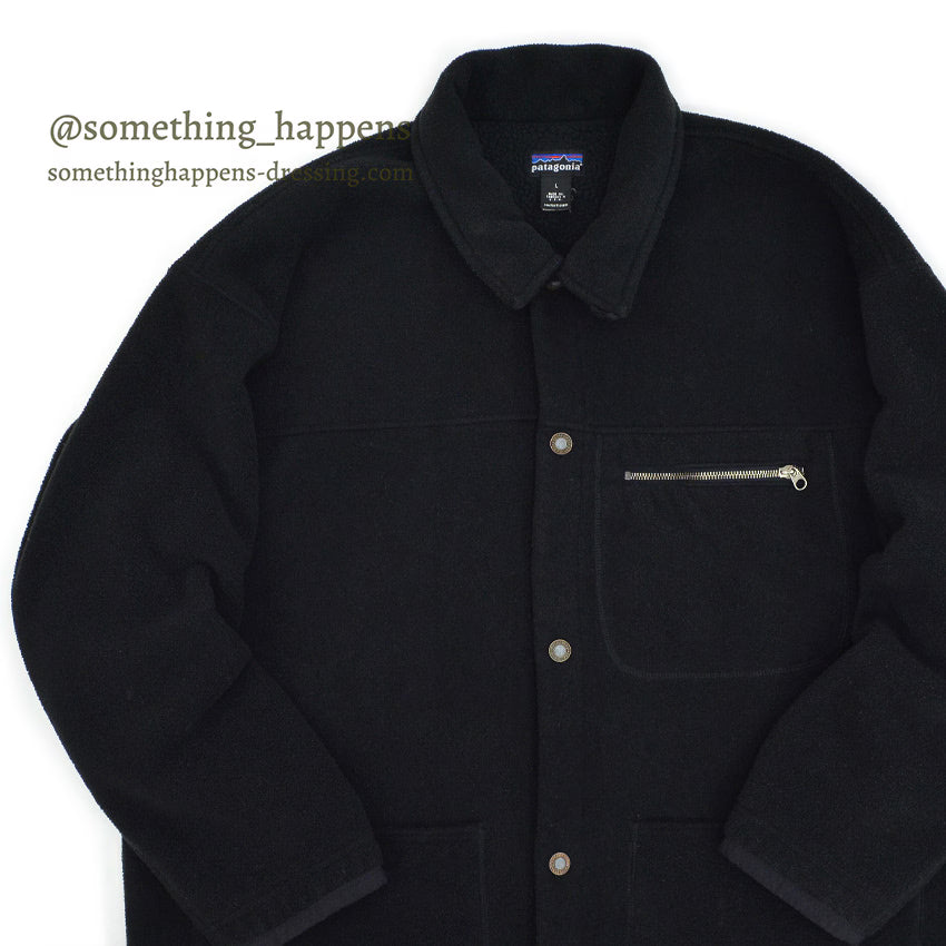 1990's PATAGONIA SYNCHILLA SHEARLING COAT BLACK ... L