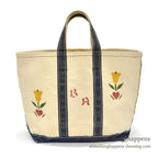 1980's L.L.BEAN ART PAINT BOAT AND TOTE NAVY ... MEDIUM