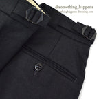 1960's~ EURO BLACK WOOL SLACKS...W32 L31