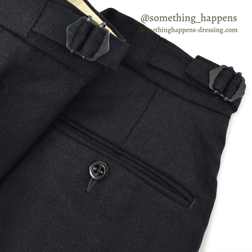 1960's~ EURO BLACK WOOL SLACKS...W32 L31