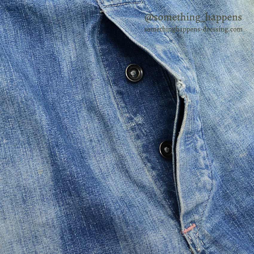 ~1960's PAYDAY INDIGO DENIM OVERALL FADED... W38/L27