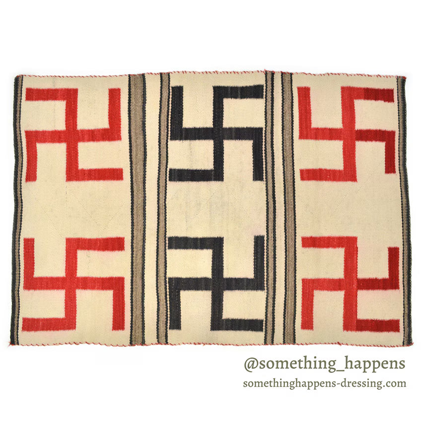 c.1920's NAVAJO RUG WHIRLING LOGS SWASTIKA... 135cm/91cm