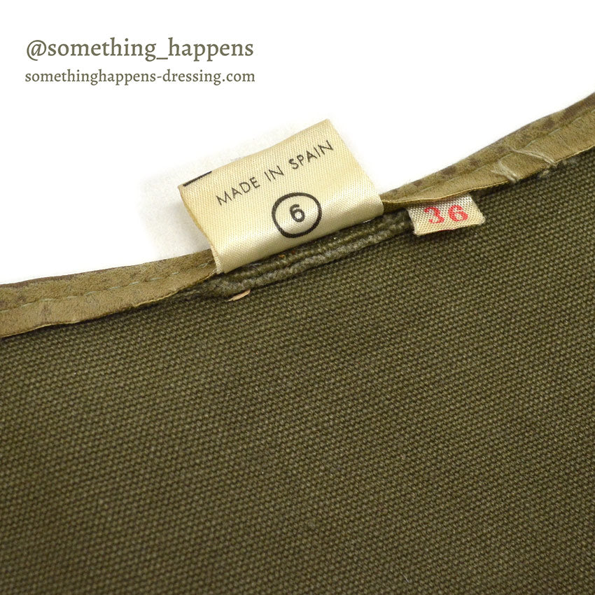 ~1970's SAFARI HUNTING CANVAS & LEATHER VEST MADE IN SPAIN...