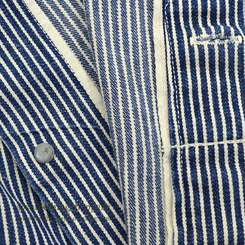 1930's〜 UNUSUAL HICKORY STRIPE SERVICE COAT 機関車ボタン ... Fits like 38