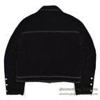 1970's MONTGOMERY WARD TWO POCKETS BLACK VELVETEEN JACKET... XL