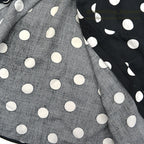 1990's LIZ WEAR DOTS RAYON SHIRT BLACK/WHITE...S