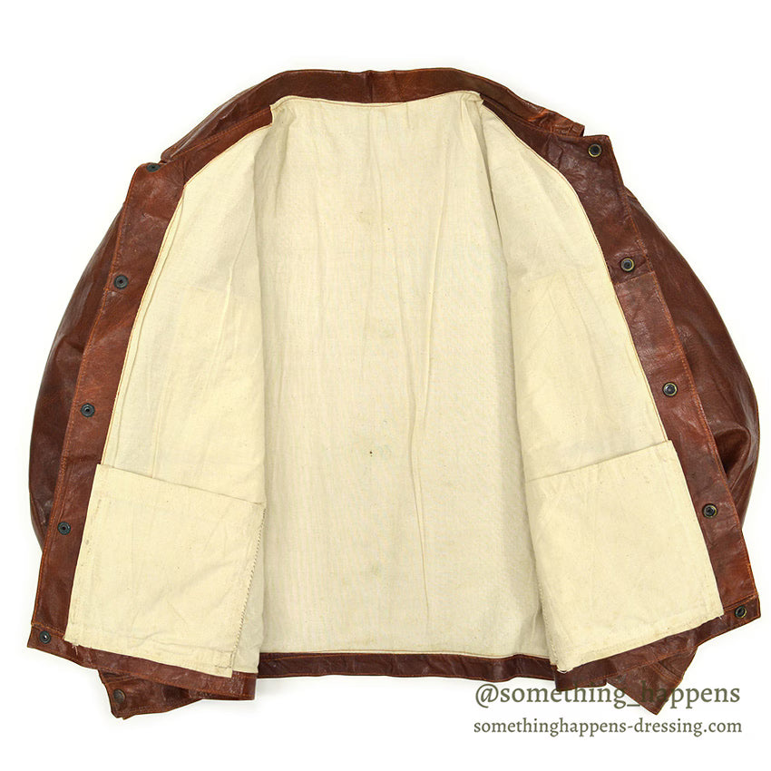 ~1980's UNKNOWN BROWN LEATHER JACKET TYPE 3RD ... Fits like 48