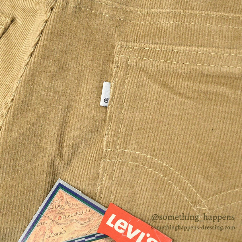 1990's DEADSTOCK Levi's 517 BOOT CUT CORDUROY PANTS TAN... W34/L34