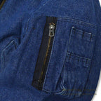 1980's~ HOPE MANUFACTURING, INC. MA-1 DENIM/NYLON FLIGHT JACKET ... L