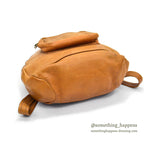 ~1970's BROWN OILED LEATHER BACKPACK...