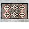 c.1920's NAVAJO RUG WHIRLING LOGS SWASTIKA... 156cm/95cm
