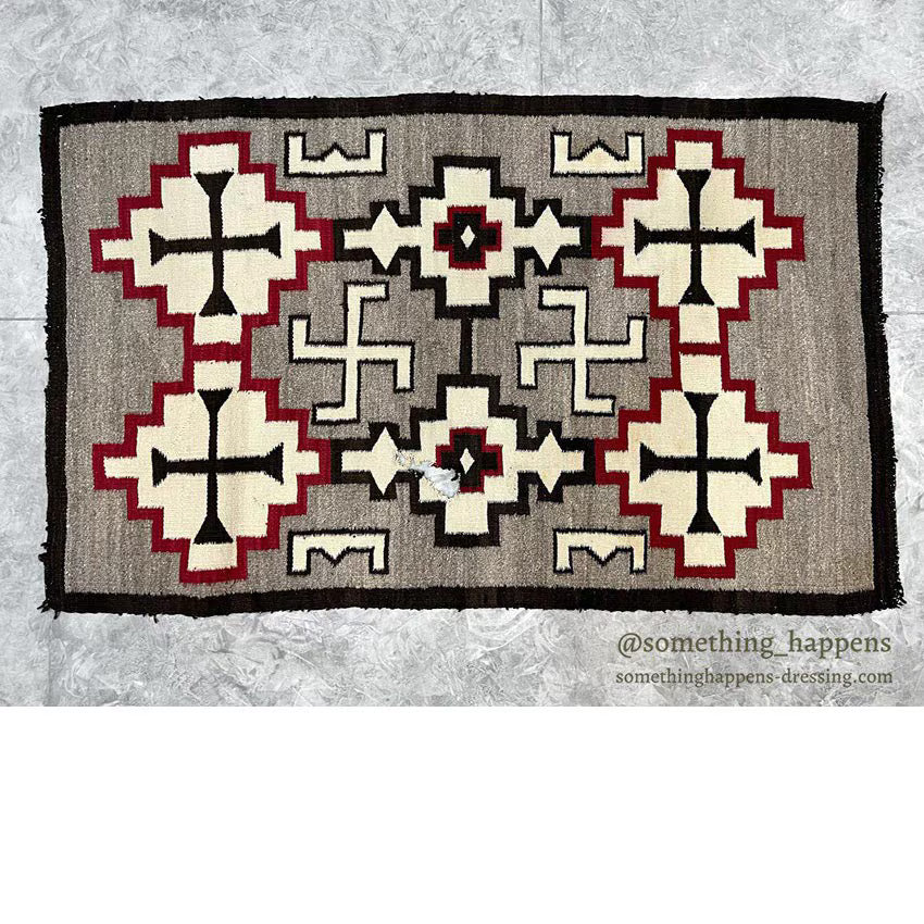 c.1920's NAVAJO RUG WHIRLING LOGS SWASTIKA ... 156cm/95cm