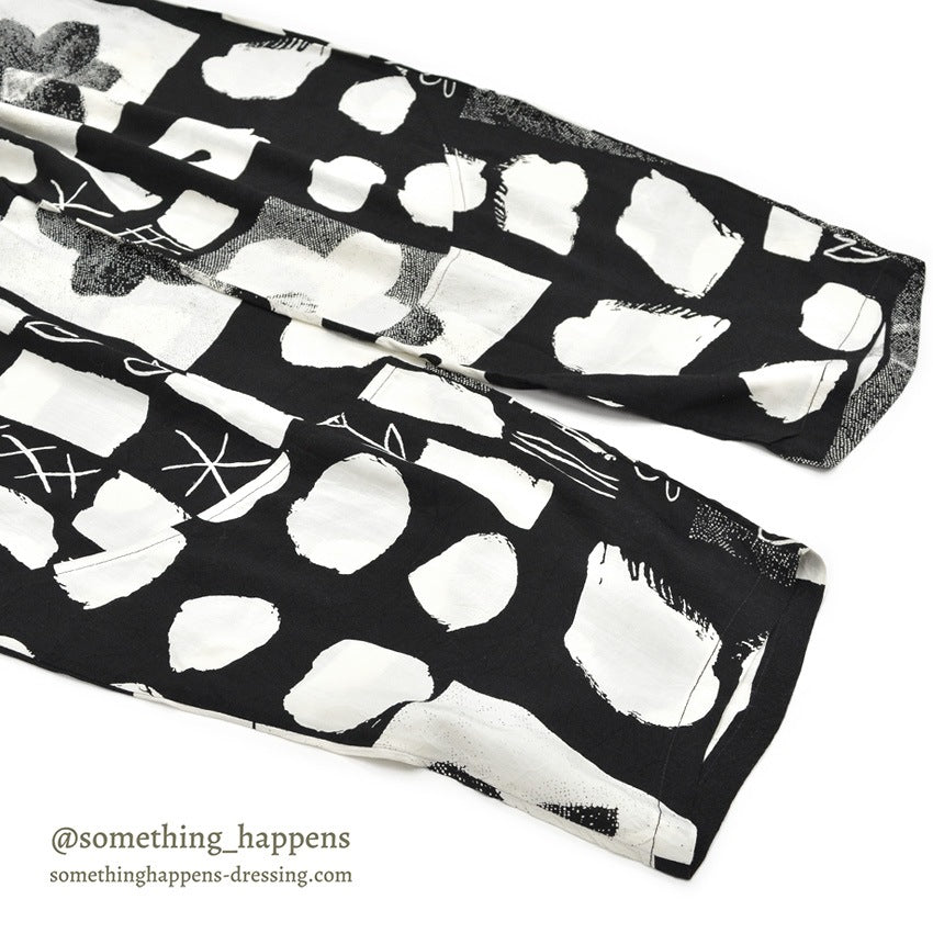 1980's JAMS WORLD FLOWER MONOCHROMATIC RAYON PANTS...M