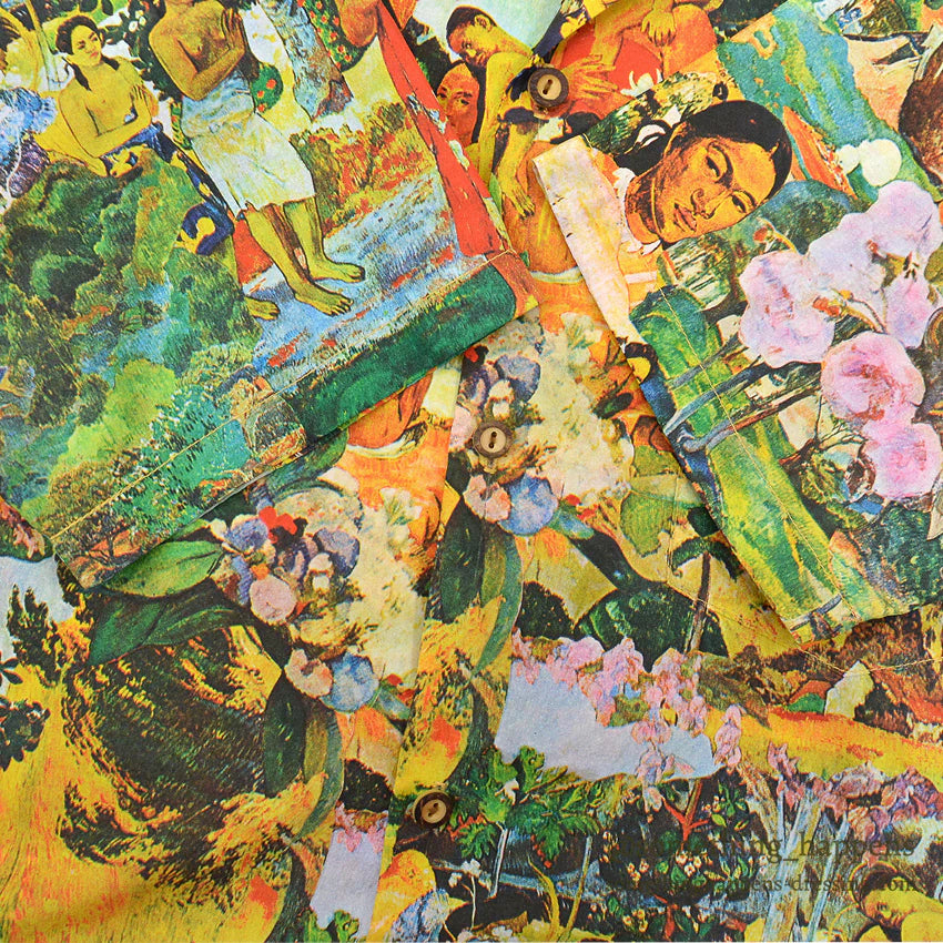 1970s~ ROSS SUTHERLAND Gauguin ART PRINT S/S SHIRT ... M