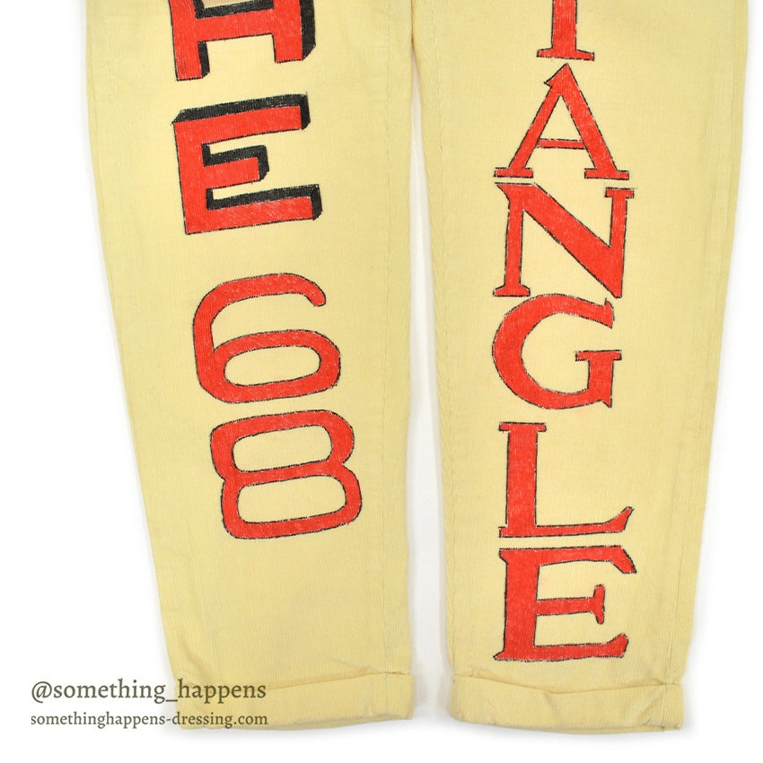 1960's PURDUE UNIVERSITY SENIOR CORDS HAND PAINTED PANTS TRIANGLE... W31/L30