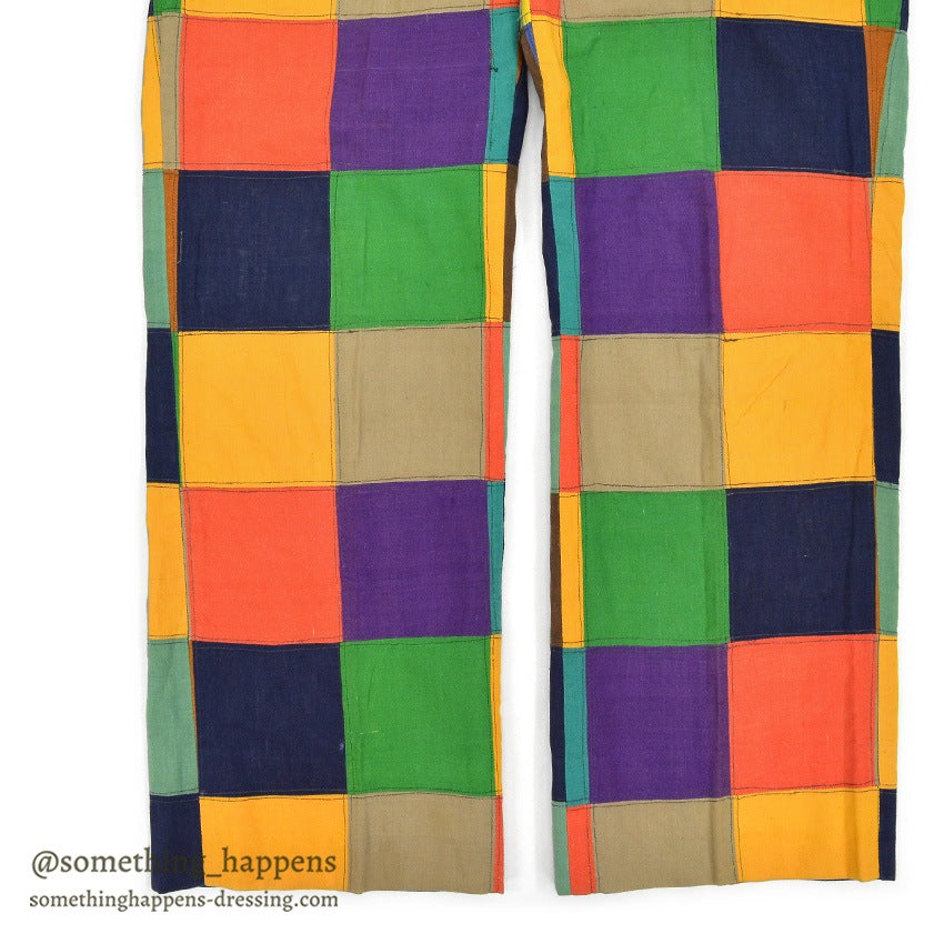 1970's DARIEN SPORT SHOP INDIA MADRAS CRAZY PATCHWORK PANTS... W34/L29