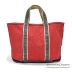 1980's LLBEAN DELUXE BOAT AND TOTE RED & NAVY... LARGE