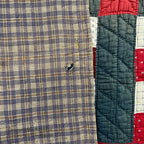 ANTIQUE BOWTIE PATCHWORK BANDANA PIECE QUILT... 214cm/170cm