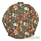 1980's BANANA REPUBLIC SAFARI & TRAVEL DOG ​​PRINT SHIRT...L