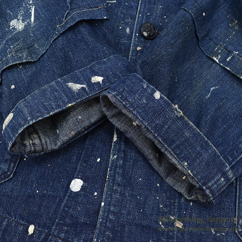 1940's U.S.NAVY WWII SHAWL COLLAR DENIM JACKET PAINTED ...