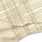 1990's DEADSTOCK STRUCTURE BEIGE PLAID LINEN SHIRT...L