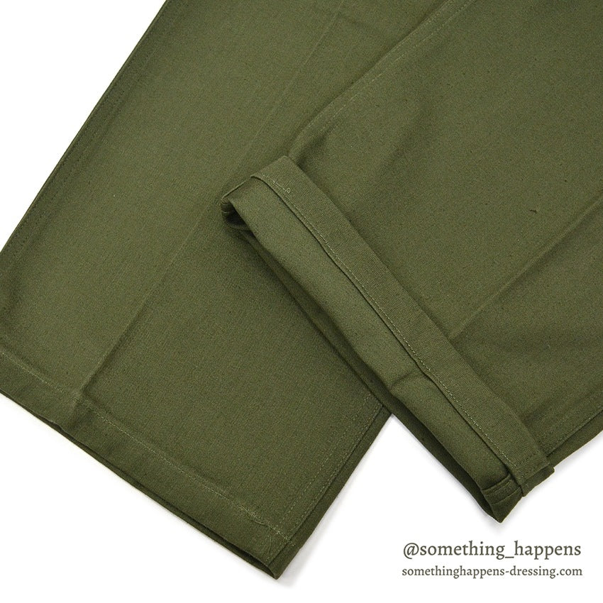 1960's DEADSTOCK USARMY TROUSERS, MEN'S, COTTON SATEEN OG107 ... MEDIUM