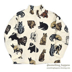 1990's MICHIGAN RAG CO. ALL OVER CATS PRINT JACKET... MEDIUM