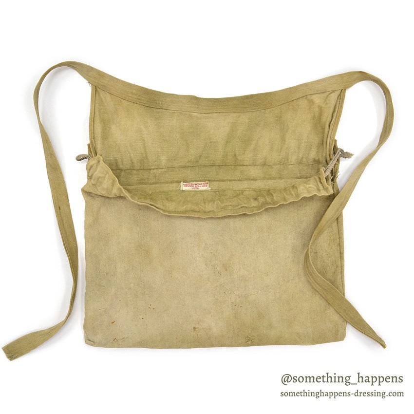 ~1940's AMERICAN RED CROSS BROWN COTTON TWILL APRON DITTY BAG...