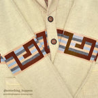 1970's~ NATIVE PATTERN JACQUARD SHAWL COLLAR CARDIGAN...