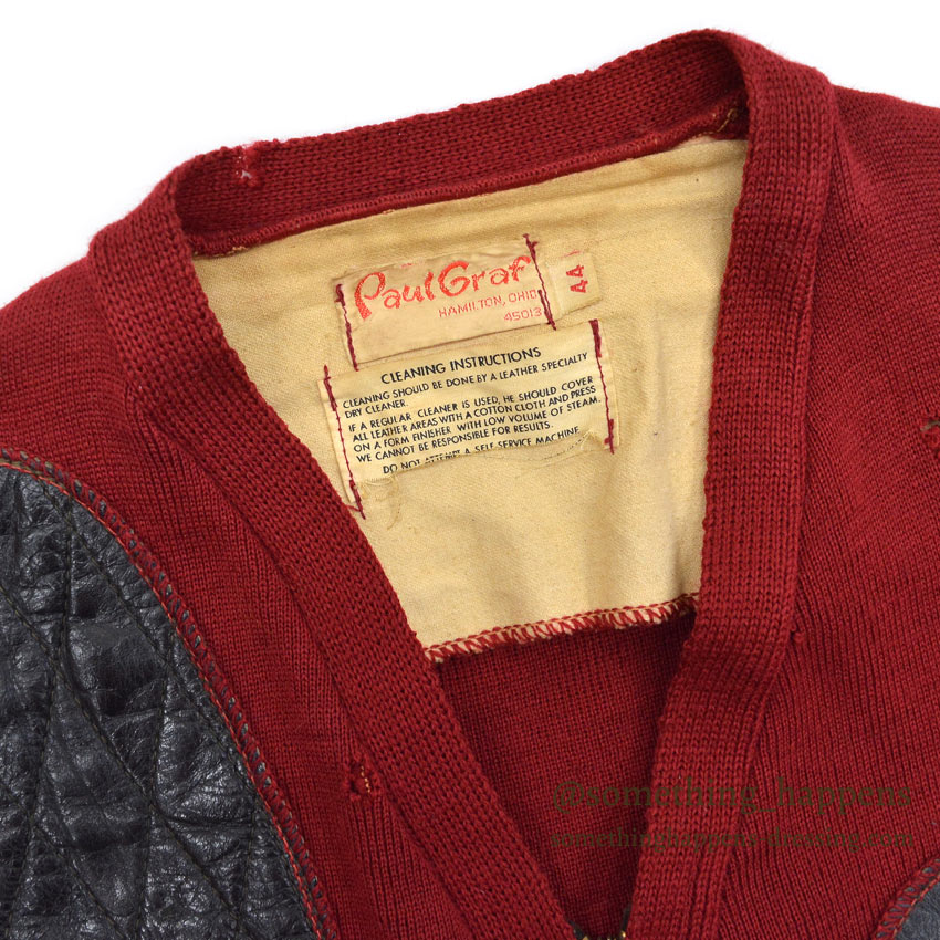 1960's PAUL GRAF SHOOTING ZIP UP WOOL CARDIGAN DARK RED... 44