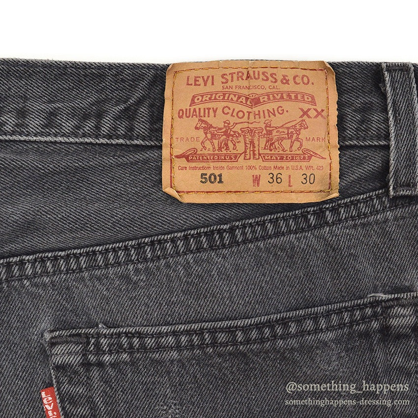 Levi's 501 BLACK DENIM PANTS FADED... W36/L30