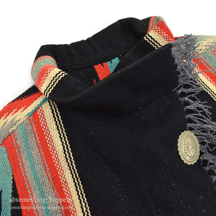 ~1940's CHIMAYO BLANKET JACKET BLACK...