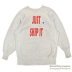 1990's CHAMPION JUST SHIP IT REVERSE WEAVE SWEAT SHIRT HEAVY WORN... XL