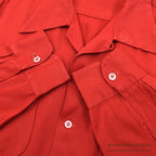 1950's TORNBERG RED RAYON GABARDINE SHIRT RARE SIZE ... XXL