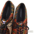1990's DEADSTOCK CONVERSE AFRICAN PRINT BROWN SKIDGRIP LOW ... 7 1/2