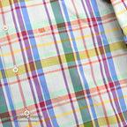 ~1980's CUZZENS PLAID COTTON DRESS SHIRT MADE IN IATLY 2 ... L