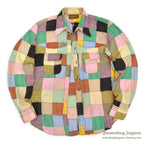 1970's SING & SMILE INDIA MADRAS CRAZY PATCHWORK SHIRT ... L