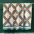 c.1950's IRISH CHAIN ​​PATCHWORK QUILT... 210cm/190cm