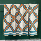 c.1950's IRISH CHAIN ​​PATCHWORK QUILT... 210cm/190cm