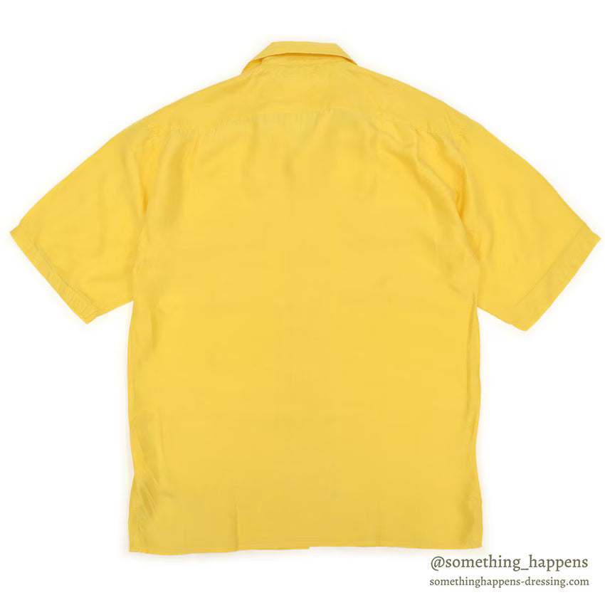 1980's~ YELLOW SILK S/S SHIRT ...