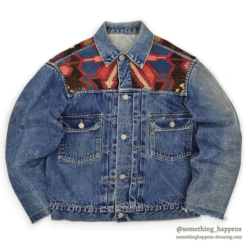 1950's LEVI'S 507XX TYPE2 DENIM JACKET WITH OLD RUG...